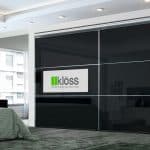 ארון הזזה דגם Kloss TV עם 2 דלתות המשלבות טלוויזיה בעיצוב שחור